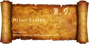 Milos Ildikó névjegykártya